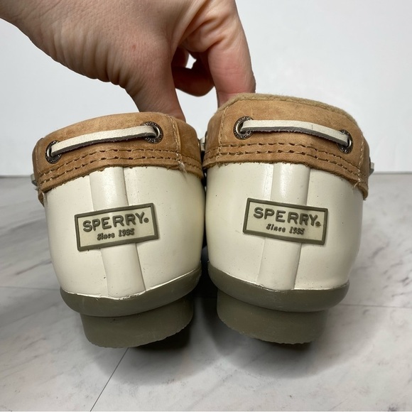 New! Sperry Salt Water One Eye Neutral Duck Shoe Bootie 7 1/2 - Picture 4 of 14